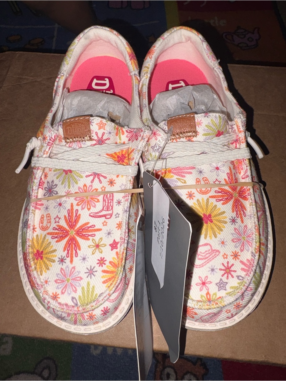 Toddler Girls Floral Canvas Slip-On Sneakers - Pink Floral